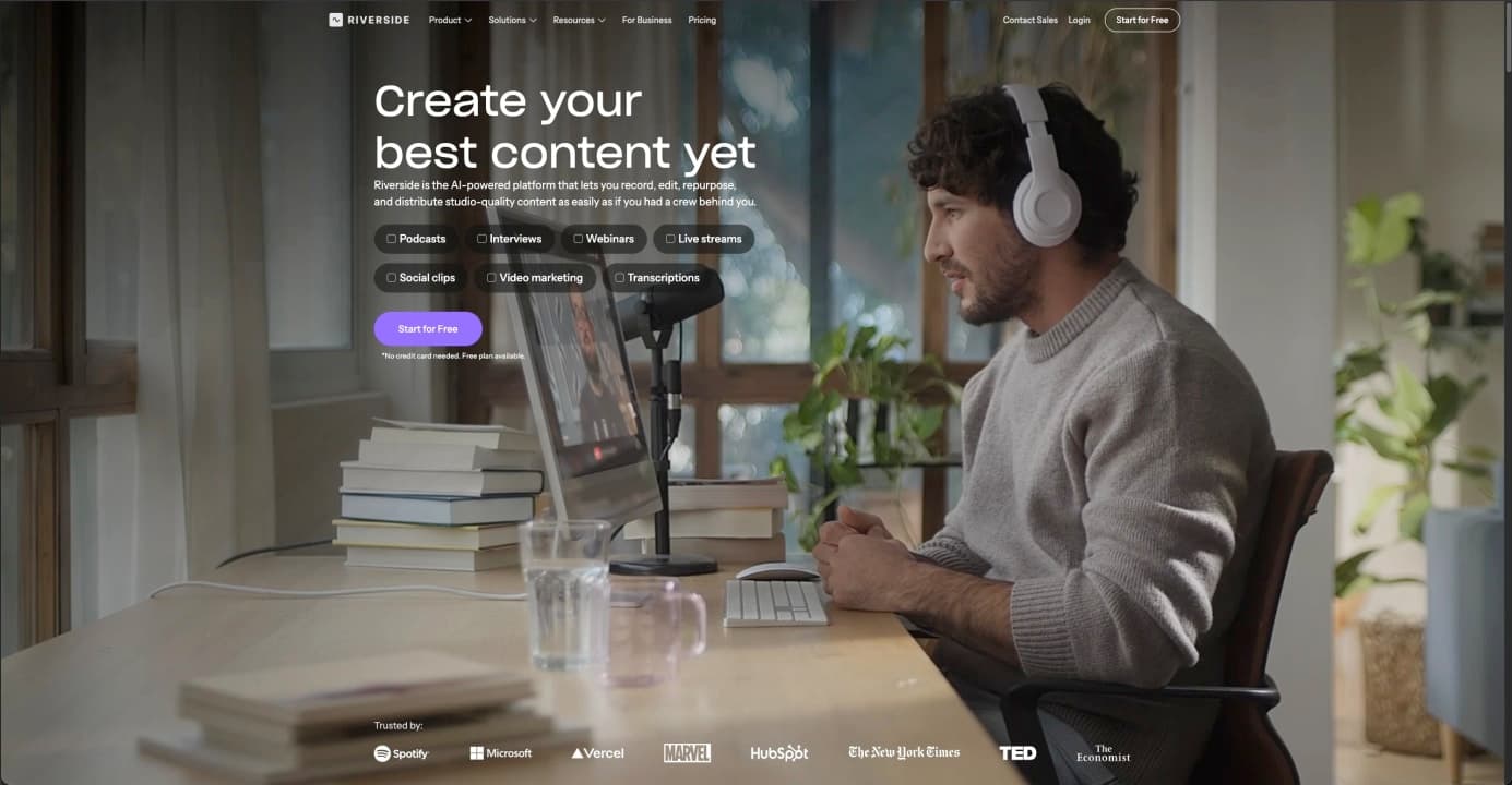 Riverside: HD Podcast & Video Software | Free Recording & Editing