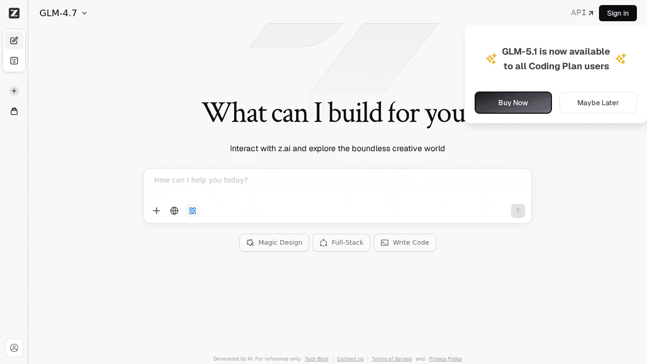 Z.ai - Advanced AI Chatbot & Agent powered by GLM-5.2